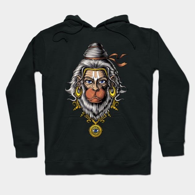 Hanuman Hindu God Hoodie by underheaven